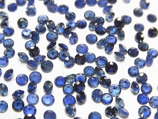 [Video] High Quality Sapphire AAA Loose stone Round Faceted 3x3mm Dark Color 3pcs