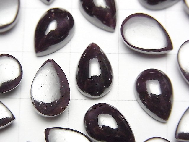 [Video] Star Garnet Pear shape Cabochon 12x8mm 1pc