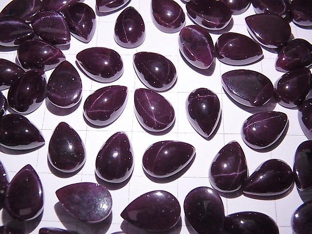 [Video] Star Garnet Pear shape Cabochon 12x8mm 1pc