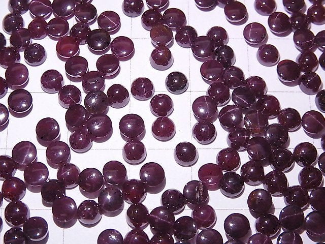 [Video] Star Garnet Round Cabochon 4x4mm 10pcs