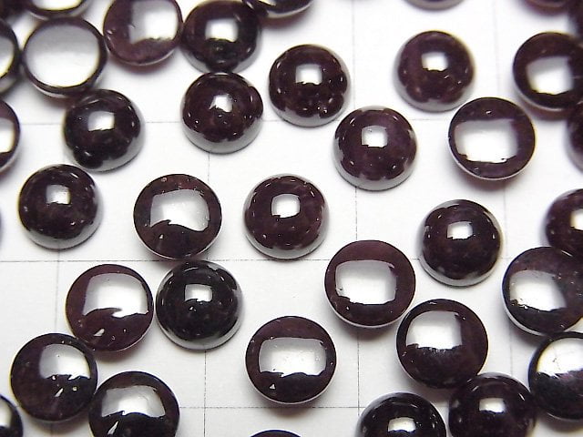 [Video] Star Garnet Round Cabochon 6x6mm 5pcs