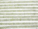 [Video] High Quality! Prehnite AAA Faceted Button Rondelle 6x6x4mm 1strand beads (aprx.15inch / 37cm)