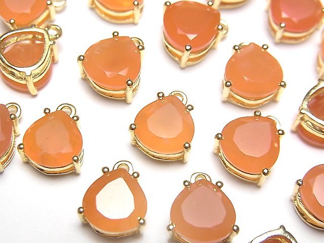 Bezel Setting, Carnelian, Chestnut Shape Gemstone Beads