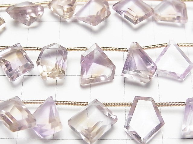 [Video] High Quality Ametrine AAA- Fancy Shape Faceted half or 1strand beads (aprx.6inch / 16cm)