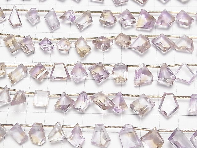 [Video] High Quality Ametrine AAA- Fancy Shape Faceted half or 1strand beads (aprx.6inch / 16cm)