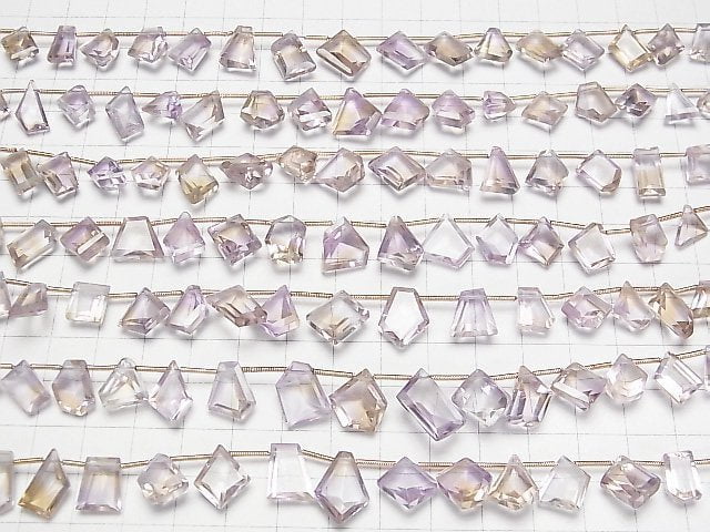 [Video] High Quality Ametrine AAA- Fancy Shape Faceted half or 1strand beads (aprx.6inch / 16cm)