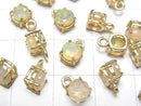[Video]High Quality Ethiopian Opal AAA Bezel Setting Round Faceted 5x5mm 18KGP 2pcs