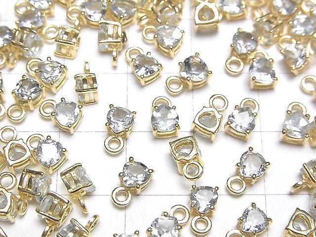 [Video] High Quality Aquamarine AAA Bezel Setting Chestnut Faceted 4x4mm 18KGP 2pcs