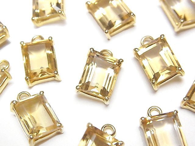 Bezel Setting, Citrine, Rectangle Gemstone Beads