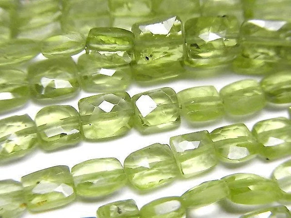 [Video]High Quality Peridot AAA- Square -Faceted Rectangle half or 1strand beads (aprx.13inch/32cm)