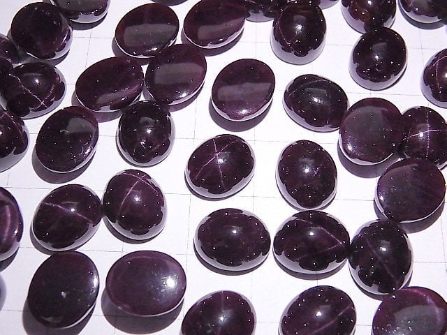 [Video] Star Garnet Oval Cabochon 12x10mm 2pcs