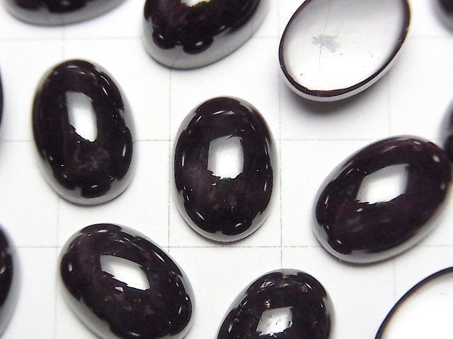 [Video] Star Garnet Oval Cabochon 14x10mm 2pcs