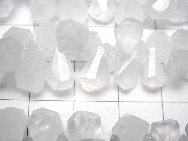 [Video] Himalayan Quartz AAA- Rough Drop Faceted Briolette 1strand (20pcs)