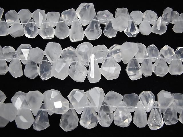 [Video] Himalayan Quartz AAA- Rough Drop Faceted Briolette 1-strand beads (approx. 3 inches/8 cm)