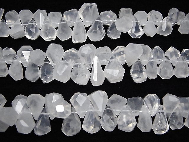 [Video] Himalayan Quartz AAA- Rough Drop Faceted Briolette 1strand (20pcs)