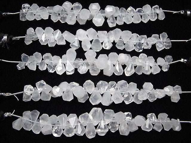 [Video] Himalayan Quartz AAA- Rough Drop Faceted Briolette 1strand (20pcs)