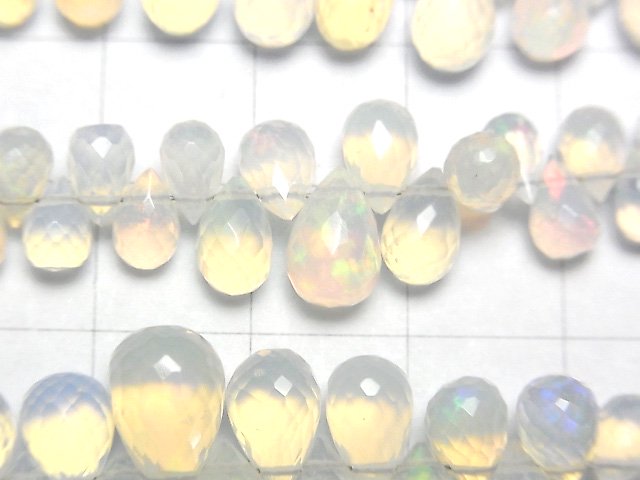 [Video] High Quality Ethiopia Opal AAA Drop Faceted Briolette half or 1strand beads (aprx.8inch / 20cm)