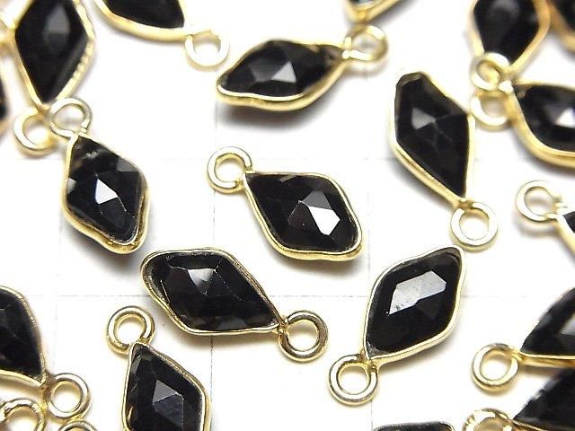 [Video]High Quality Black Spinel AAA Frame Miraculous Medal Ya Rose Cut 10x6mm 18KGP 3pcs
