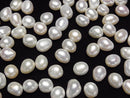 [Video]Fresh Water Pearl AA++ Potato -Baroque 7-11mm [Half Drilled Hole] White 10pcs