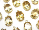Bezel Setting, Citrine, Oval Gemstone Beads