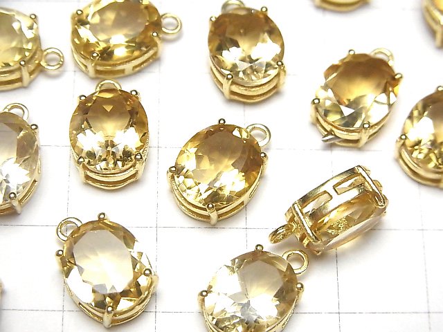 [Video] High Quality Citrine AAA Bezel Setting Oval Faceted 11x9mm 18KGP 1pc