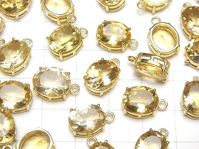 [Video] High Quality Citrine AAA Bezel Setting Oval Faceted 11x9mm 18KGP 1pc
