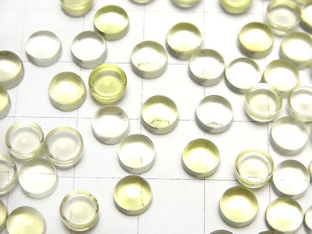 [Video] High Quality Lemon Quartz AAA Round Cabochon 6x6mm 5pcs