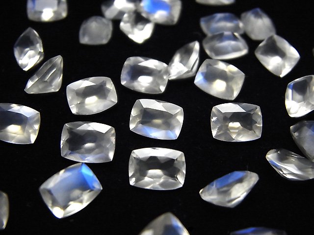[Video] High Quality Royal Blue Moonstone AAA Rectangle Faceted 8x6mm 1pc