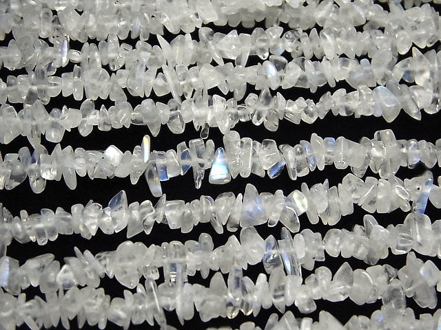 [Video] High Quality Rainbow Moonstone AAA Chips (Small Nugget) 1strand Beads (approx. 32 inches/80 cm)