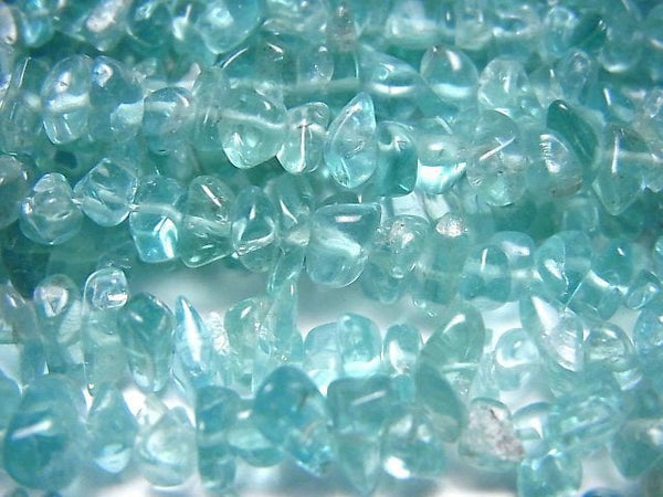 [Video] High Quality Blue Apatite AAA-Chips (Small Nugget) 1strand beads (aprx.36inch / 90cm)