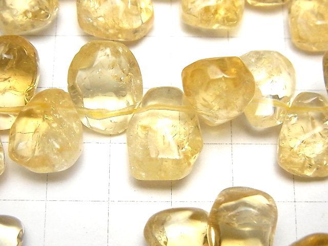 [Video] Citrine AA++ Faceted Nugget Top Side Drilled Hole [Light Color] half or 1strand beads (aprx.13inch / 33cm)