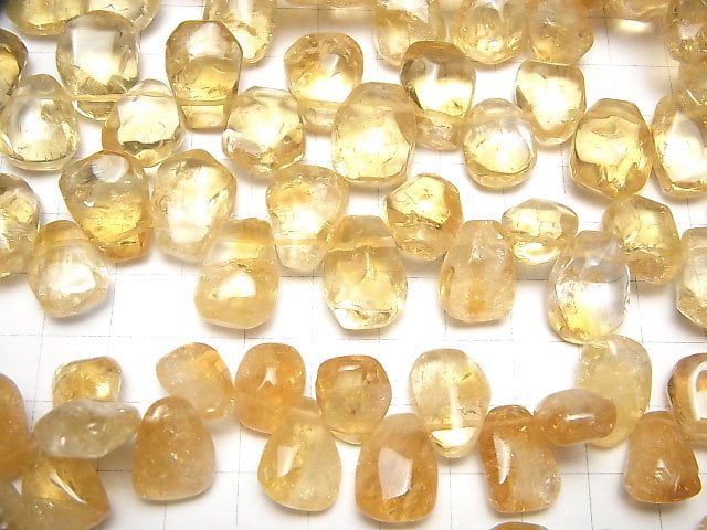 [Video]Citrine AA++ Faceted Nugget Top Side Drilled Hole 1/4-1strand beads (aprx.13inch/33cm)