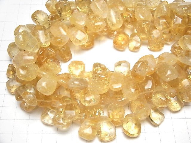 [Video]Citrine AA++ Faceted Nugget Top Side Drilled Hole 1/4-1strand beads (aprx.13inch/33cm)