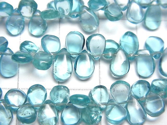 [Video]High Quality Apatite AAA Pear shape (Smooth) [S-M size] half or 1strand beads (aprx.7inch/18cm)