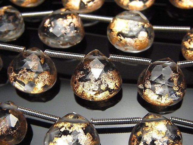 Chestnut Shape, Crystal Quartz, Faceted Briolette Gemstone Beads