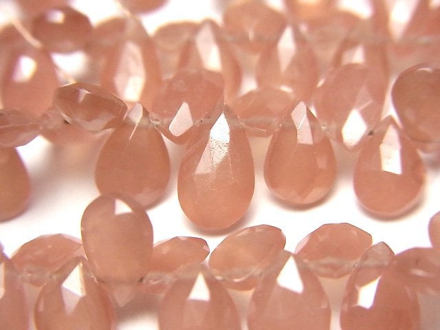 Faceted Briolette, Pear Shape, Rhodochrosite Gemstone Beads