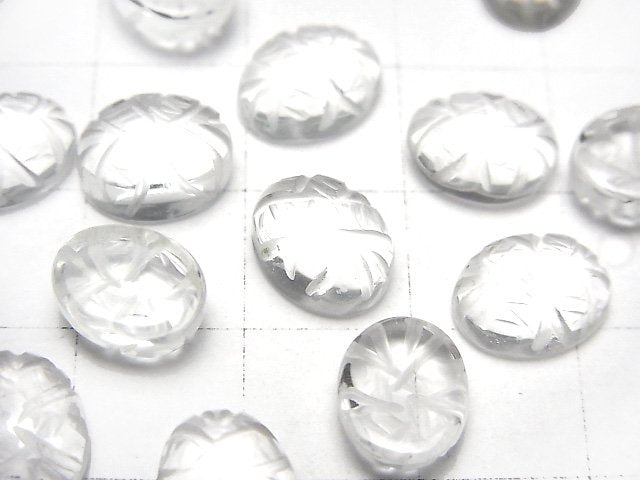 [Video] High Quality Crystal AAA Carved Oval Cabochon 10x8mm 4pcs