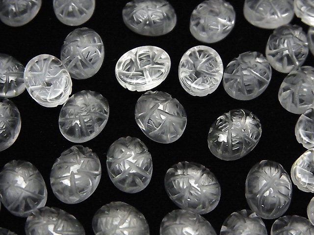 [Video] High Quality Crystal AAA Carved Oval Cabochon 10x8mm 4pcs