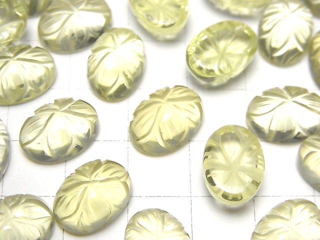 [Video] High Quality Lemon Quartz AAA Carved Oval Cabochon 14x10mm 1pc