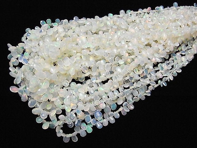 [Video] High Quality Ethiopia Opal AAA Pear shape Faceted Briolette half or 1strand beads (aprx.15inch / 36cm)