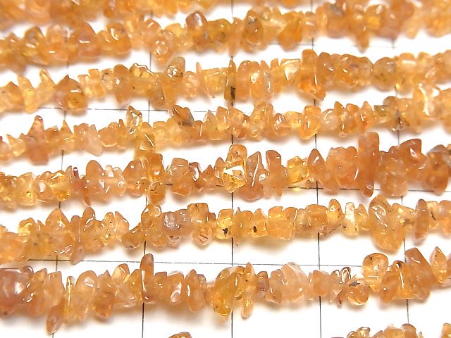 [Video] Spessartite Garnet (Mandarin Garnet) AA+ Chips (Small Nugget) half or 1strand beads (aprx.34inch / 86cm)