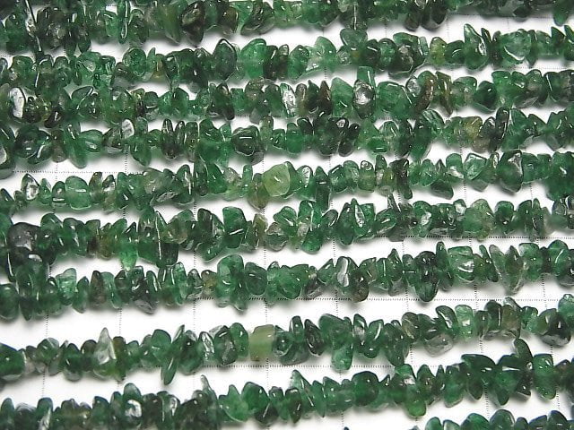 [Video] India Green Aventurine Chips (Small Nugget) 1strand beads (aprx.33inch / 84cm)