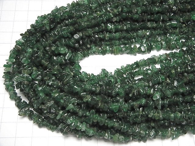 [Video] India Green Aventurine Chips (Small Nugget) 1strand beads (aprx.33inch / 84cm)