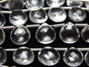 Chestnut Shape, Crystal Quartz, Faceted Briolette Gemstone Beads