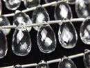 Crystal Quartz, Faceted Briolette, Pear Shape Gemstone Beads