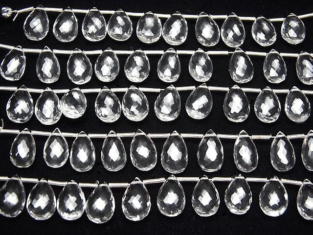 [Video] High Quality Crystal AAA Pear shape Faceted Briolette 11x7mm 1strand (8pcs)