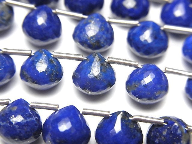 Faceted Briolette, Lapis lazuli, Onion shape Gemstone Beads