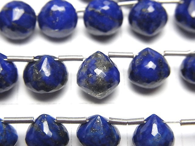 [Video]High Quality Lapislazuli AAA- Onion Faceted Briolette 8x8mm half or 1strand (8pcs )