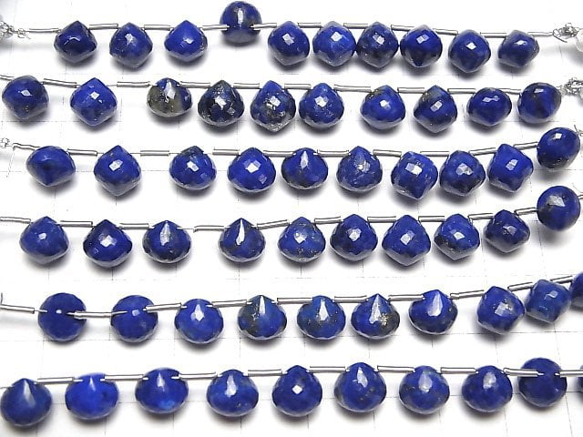 [Video]High Quality Lapislazuli AAA- Onion Faceted Briolette 8x8mm half or 1strand (8pcs )