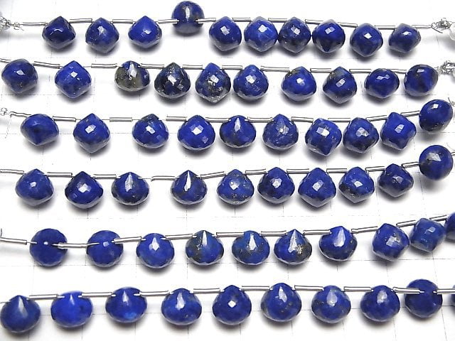 [Video] High Quality Lapislazuli AAA- Onion Faceted Briolette 8x8x8mm half or 1strand (8pcs)